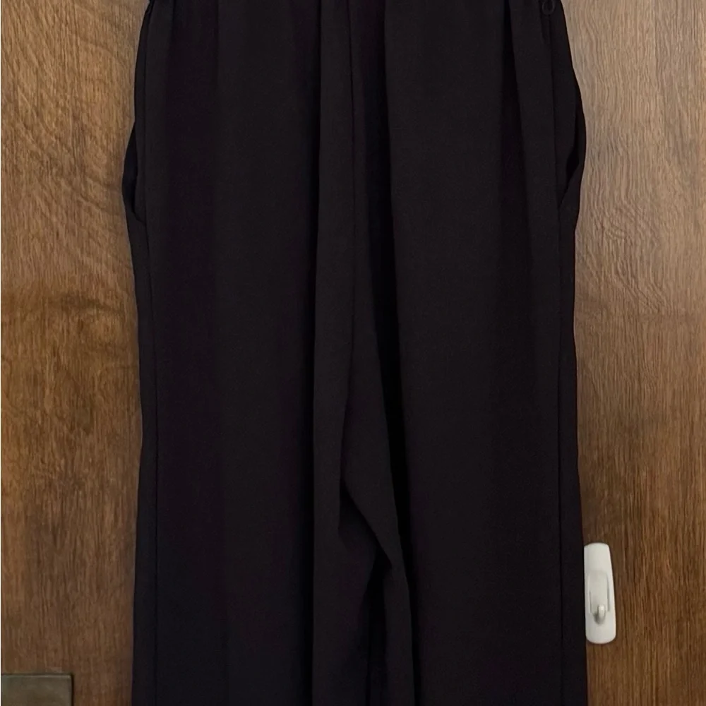 H&M Conscious Black wide leg spaghetti straps jumpsuit with pockets, size 4